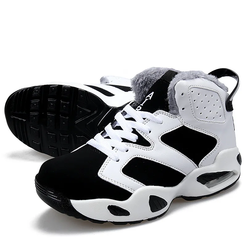 Winter Couple Air Cushion Shoes Men Shock Absorbing High Top Boots Women Leisure Plus Velvet Warm Cotton Chunky Sneakers | Обувь