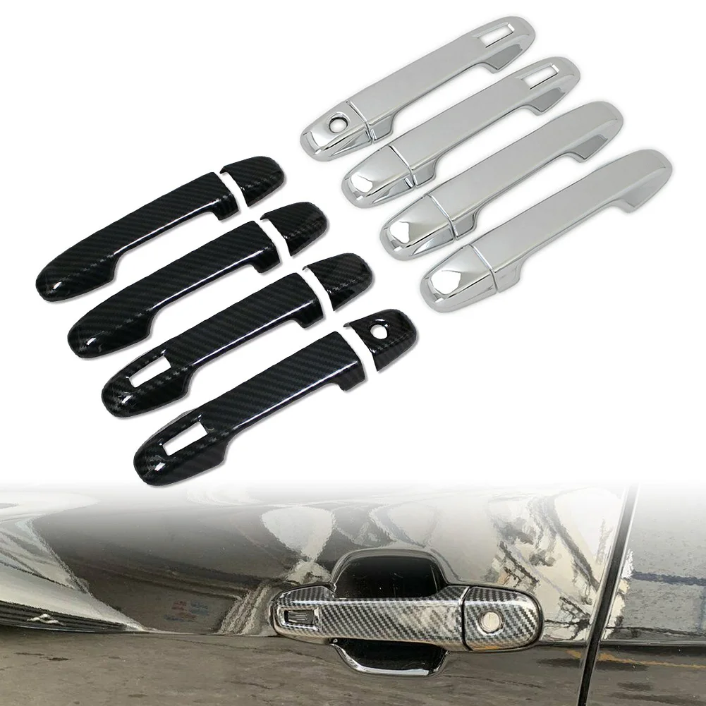 

Накладка на дверную ручку автомобиля из АБС-пластика, накладной декоративный протектор для Subaru Forester 2019-2022, Стайлинг из углеродного волокна/серебристый