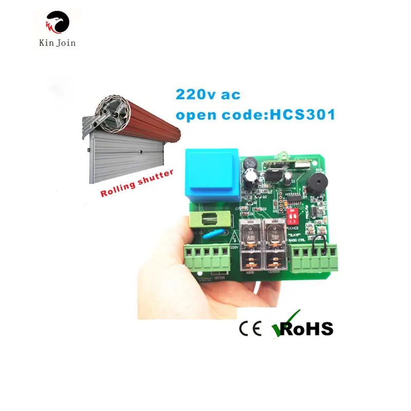 

KinJoin 1PCS Receiver +2PCS Remote control 220v roller shutter rf receiver remote control hcs301 rf remote controller