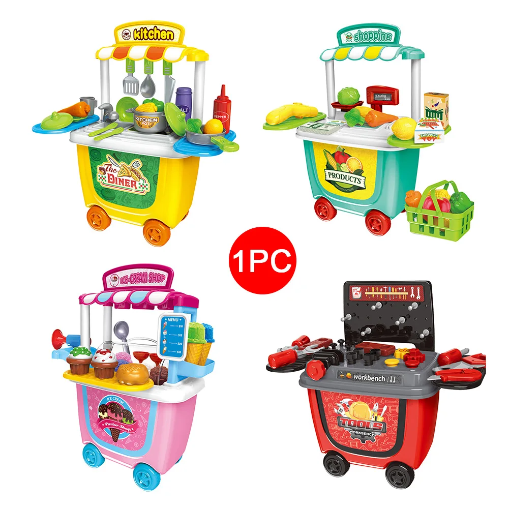 Корзина кухонная игрушечная тележка набор мини малышей ролевые игры Забавный