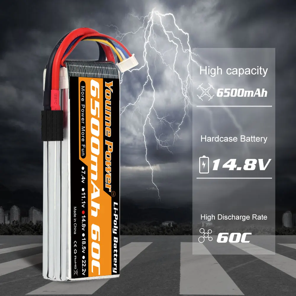 2 шт youme lipo аккумулятор 148 в 6500 мач rc lipo 60c с