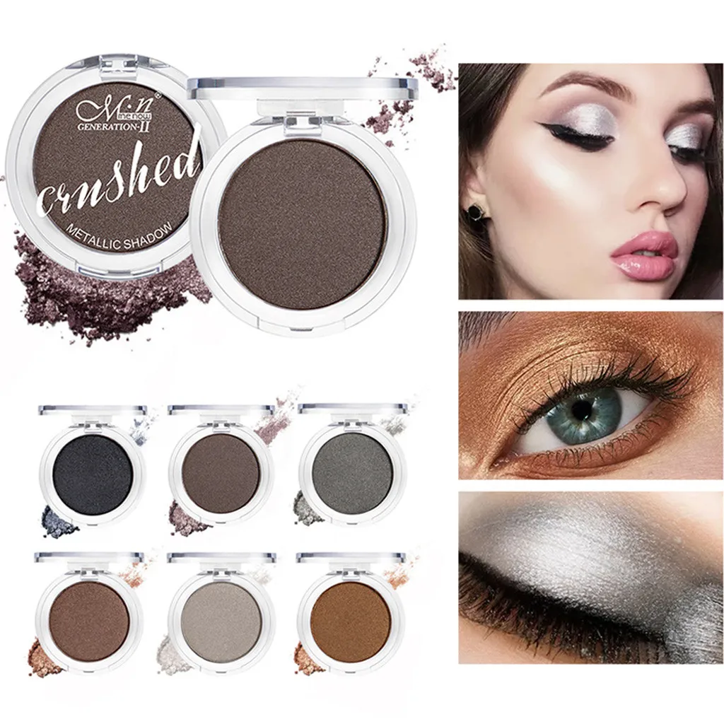 Палитра теней для век с блестящим блеском 6 цветов Сияющие матовые тени век| |
