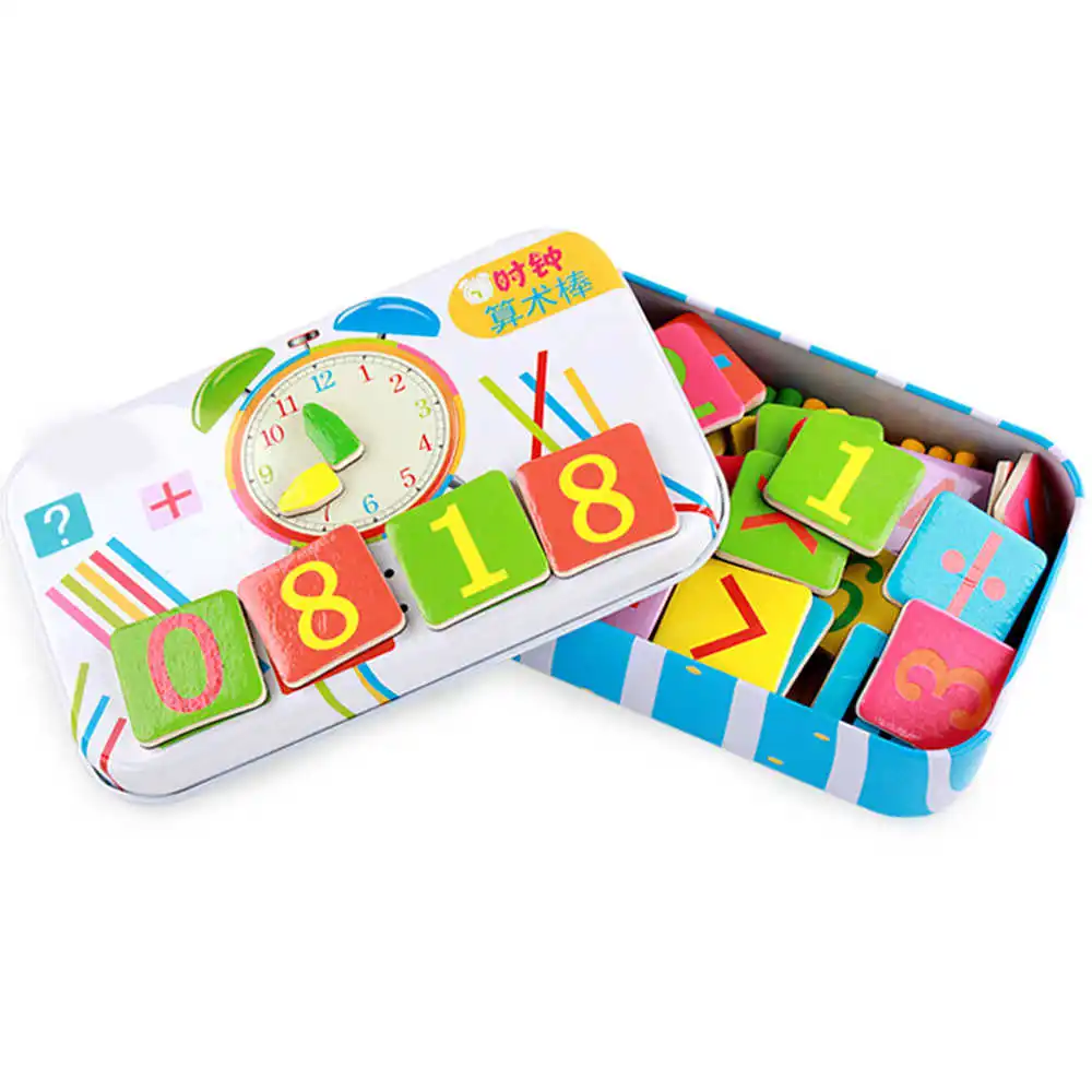

I've assembled magnetic box digital watch toy number wooden count baby children learning educational toys present