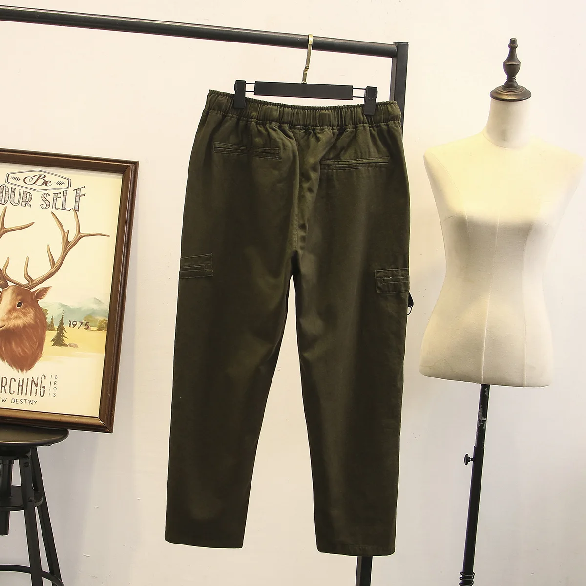 Женские штаны карго Весна за размеры подошвой женские свободные Ремень На