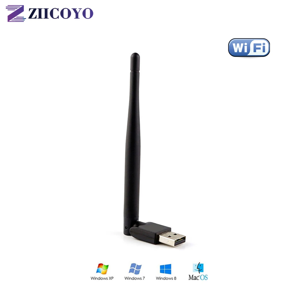 ZIICOYO 150 Мбит/с Wi Fi Беспроводной сетевая карта USB 2 0 4 ГГц адаптер с антенной Чипсет