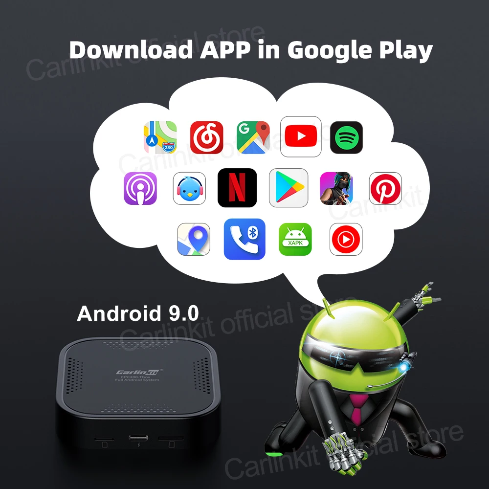 Carlinkit AI Box Android 9 0 активатор Поддержка беспроводной Apple CarPlay Авто двойной Bluetooth Qualcomm
