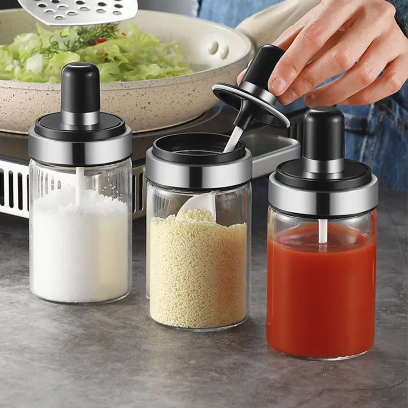 Konco кухонные принадлежности бутылка для приправ с ложкой приправа банка специй