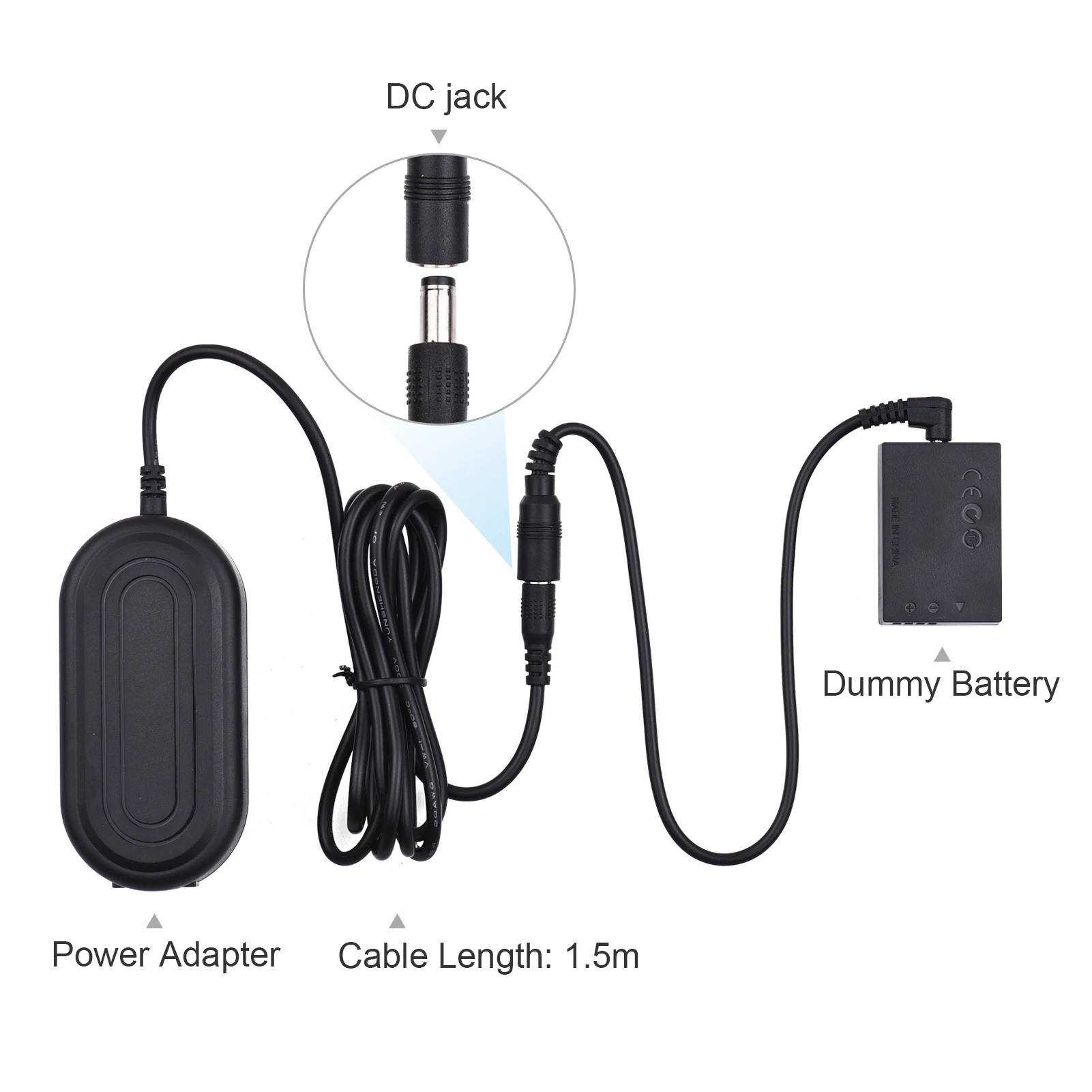 Andoer DR-E12 Dummy Battery AC Power Adapter Camera Supply with Plug Replacement for Canon EOS M100 M M2 M10 M50 | Электроника