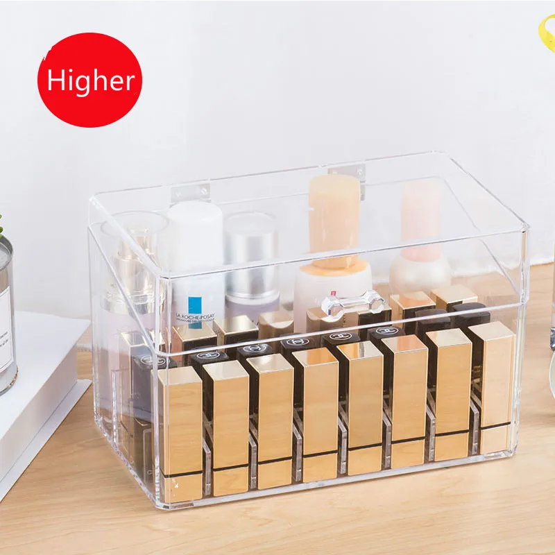 Пылезащитный акриловый Органайзер для губной помады с крышкой настольный