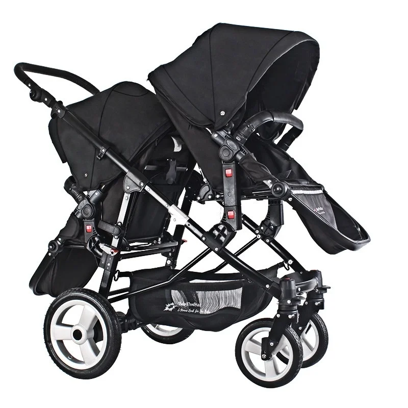 High Landscape Twins Lightweight Stroller Double Front and Rear Car Can Sit and Lie Lightly Folding Baby Stroller