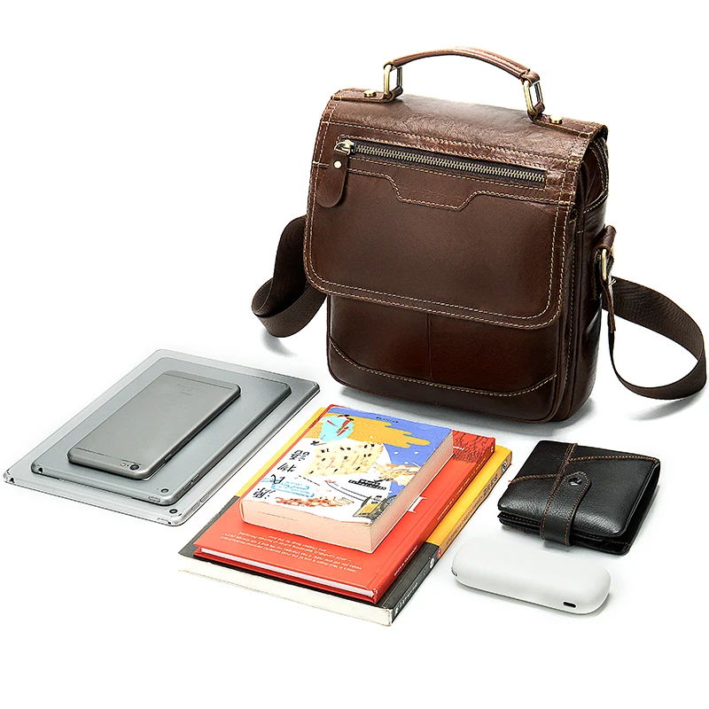 

2021 New Men's Messenger Bag European And American fashion Leather Retro Large-capacity Shoulder Bag Men Handbag Travel Backpack