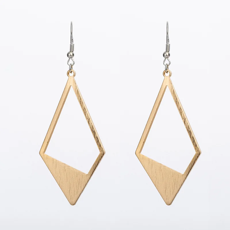 Suteyi New Arrival Simple Rhombus Drop Earrings Fashion Zinc Alloy Geometric Shape Punk Women Girl Charms Jewelry | Украшения и