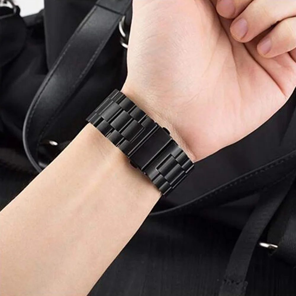 Ремешок из нержавеющей стали для Apple Watch Series 5 4 3 2 черный браслет-адаптер iWatch Band 38