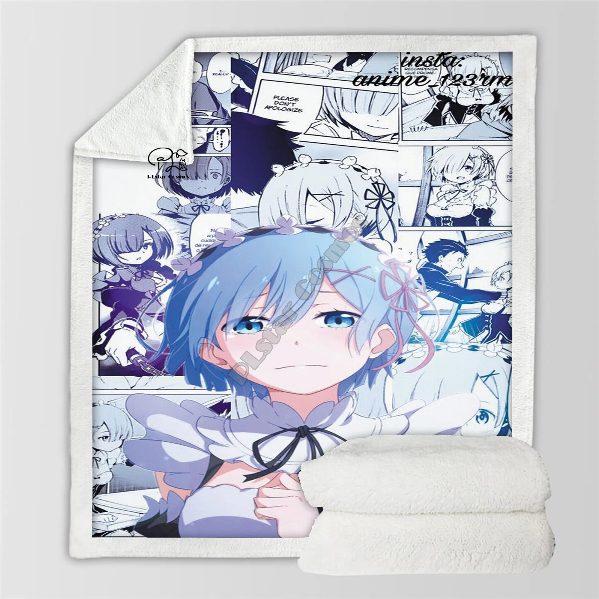 Одеяло Plstar Cosmos с рисунком аниме и девушки пикантное одеяло 3D принтом Рем шерпа на