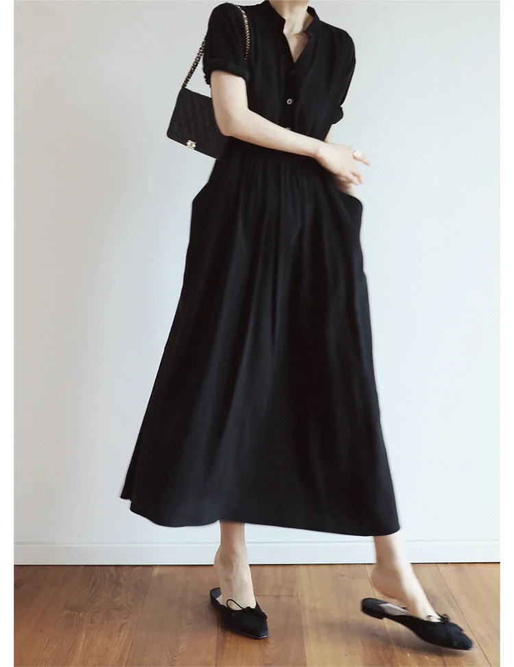 

Age reducing dress foreign style slim dress white dress Hepburn dress 619z