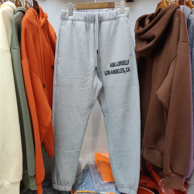 Askyurself Fashion Pants Men 1:1 High Quality Vintage Washed Fleece Foam Print WomenSweatpants Heavy Fabric Trousers | Мужская одежда