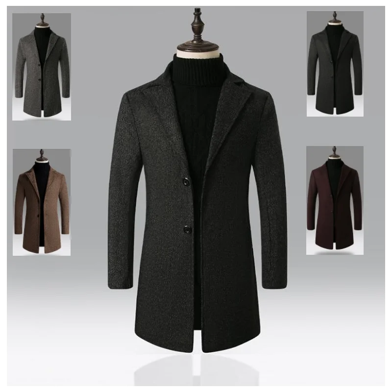 

Men Wool Blends Coat Autumn Winter New Color High Quality Men Wool Jacket Luxurious Brand Coat Jacket Clothing -40