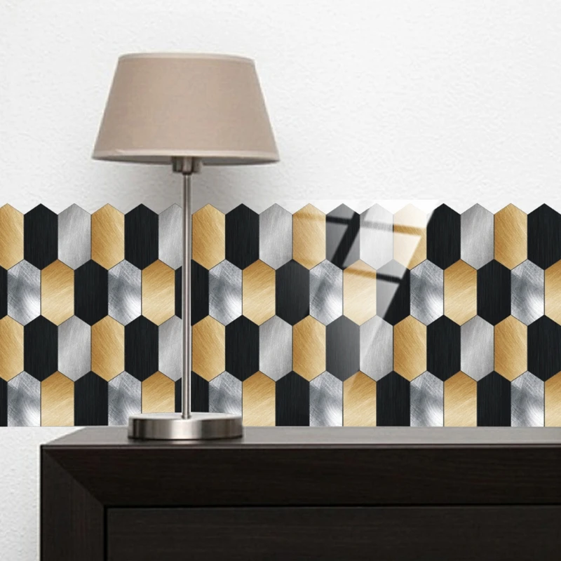 12 Sheets Self-Adhesive Kitchen Backsplash Home Renovation Decorative Tiles Oil-proof PVC Mosaics for Bathroom Simple Wall | Дом и сад