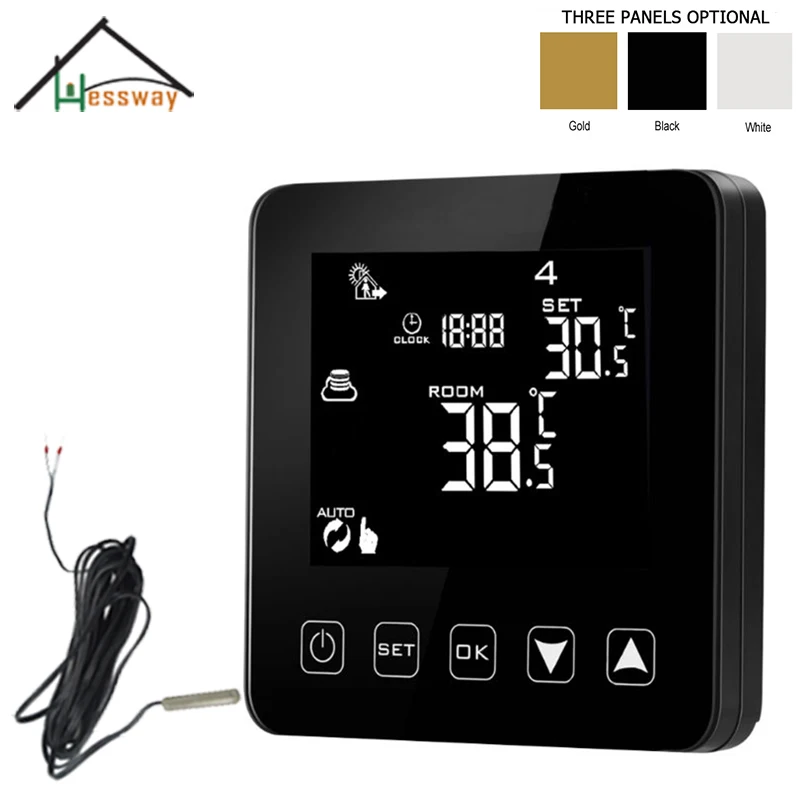 Цифровой термостат для электрического пола 16 А двойной датчик NTC ЕС|Приборы