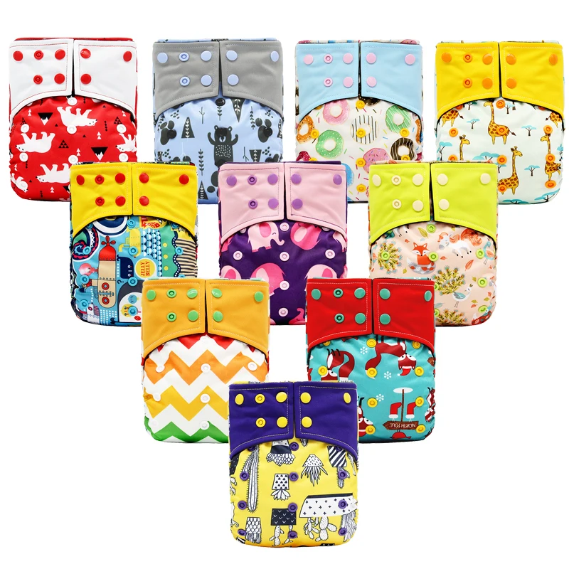 

3pcs Baby Washable Cloth Diapers Reusable Real Cloth Pocket Nappy Diaper Cover Wrap suits Birth to Potty One Size Nappy Inserts