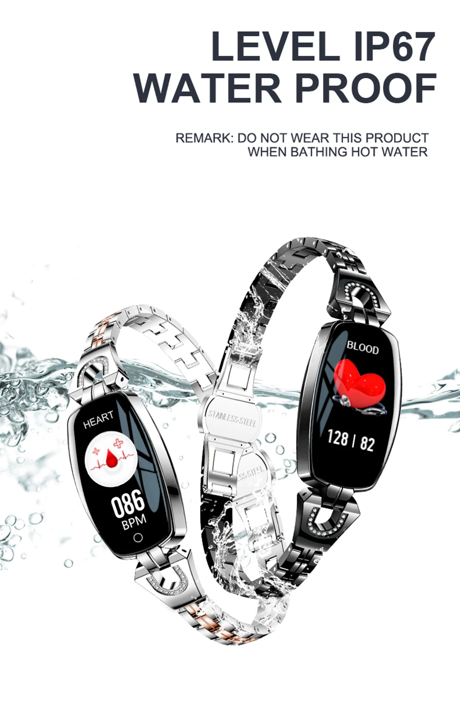 H8 PK IWO8 9 Модные Смарт-часы для женщин водонепроницаемые HeartRate мониторинг Bluetooth для Android IOS фитнес-трек Bcelet Smartwatch