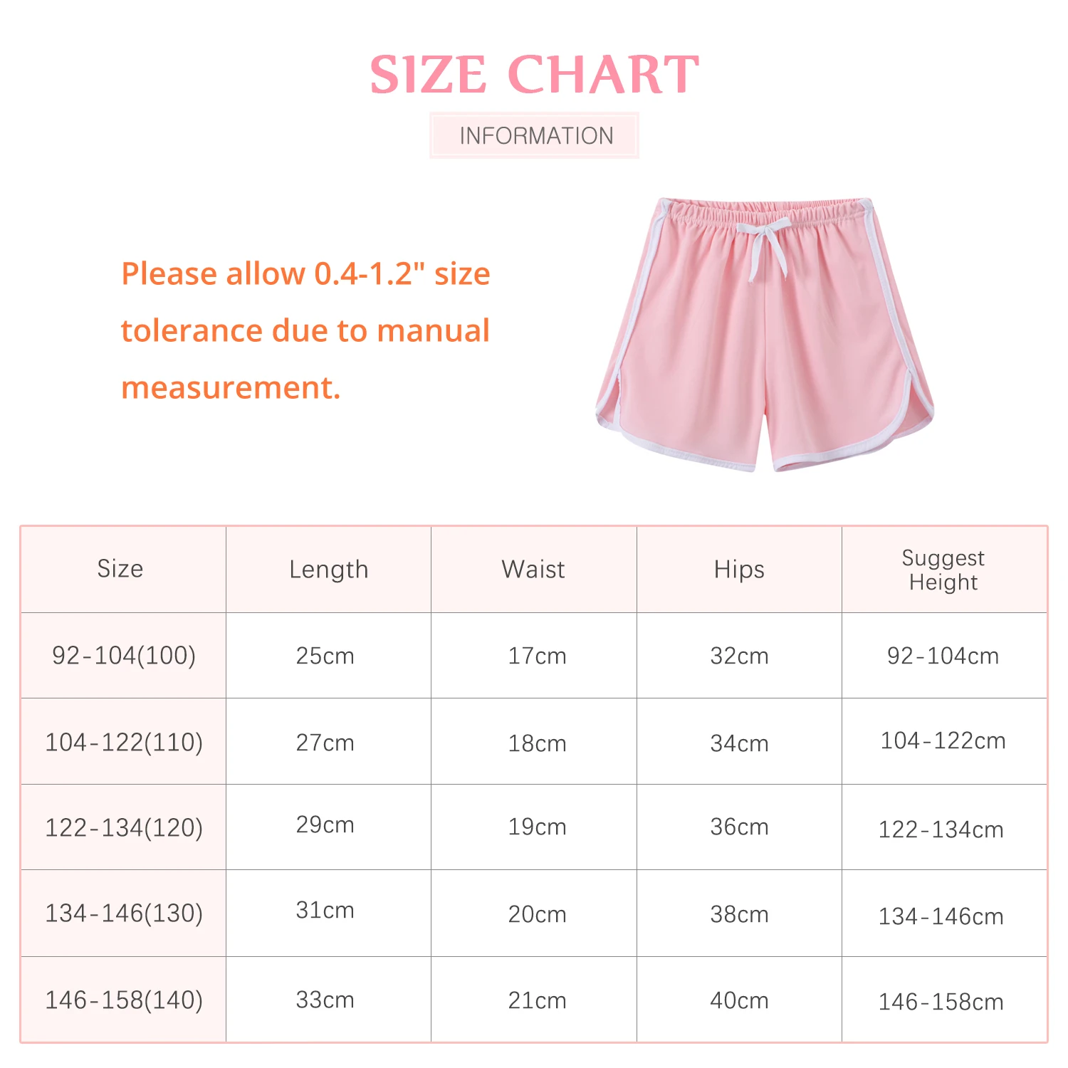 

Summer Girls Shorts Elasticity Waist Loose Sport Shorts for Girls Casual Short Pants Trousers Bottoms Beach Shorts girls holiday