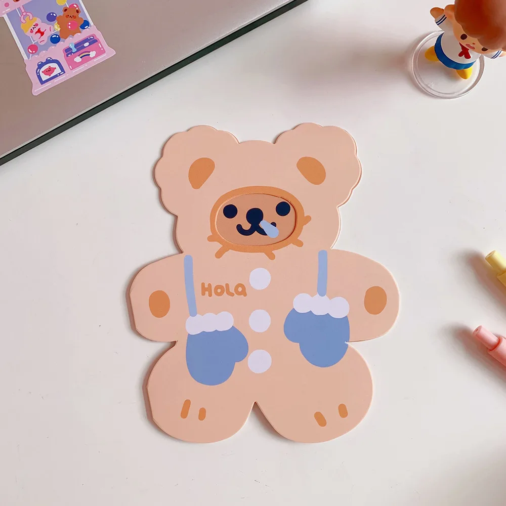 

10pcs/lot Cute Bear Pink Postcard Paper Anniversary Valentine's Day Happy Birthday Holiday Card Cartoon Folding Greeting Card