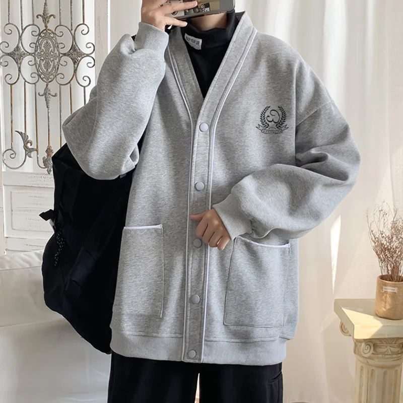 

Japanese Style Jackets Men Fall Student All-match Outwear Loose Coat Mens Clothing Fashion Streetwear Daily Chic Single-breasted