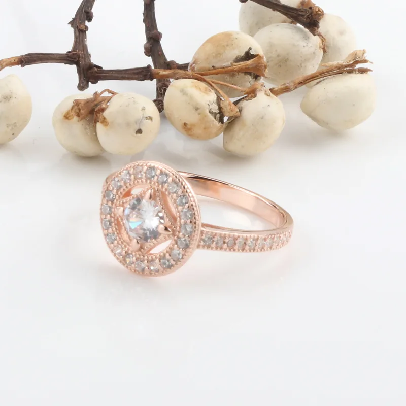 

100% 925 Sterling Silver Pan Ring Creative Rose Gold Retro Charm Simple Ring For Women Wedding Party Fashion Jewelry