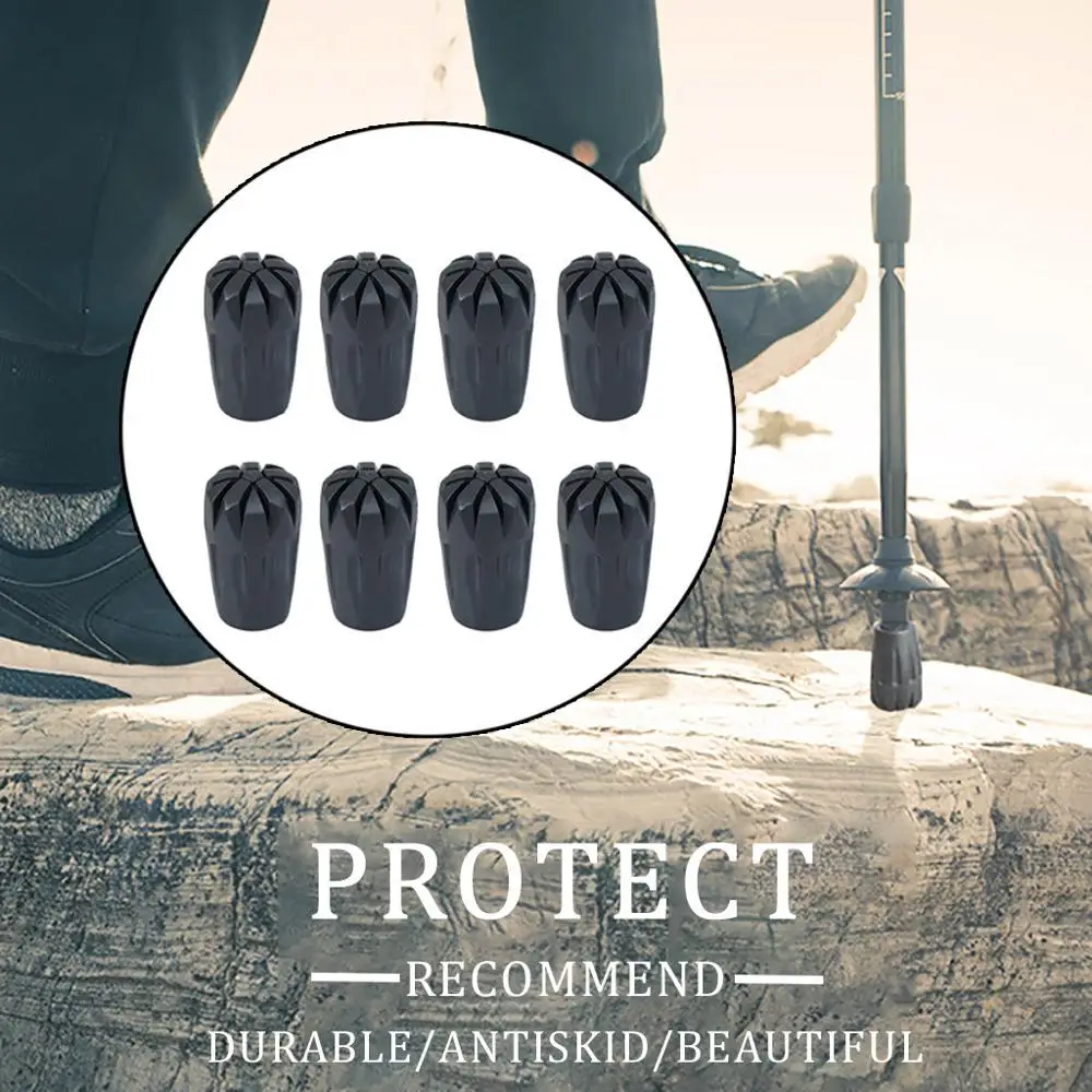 Черные наконечники для ходьбы защитные трекинговой стойки круглая крышка ног
