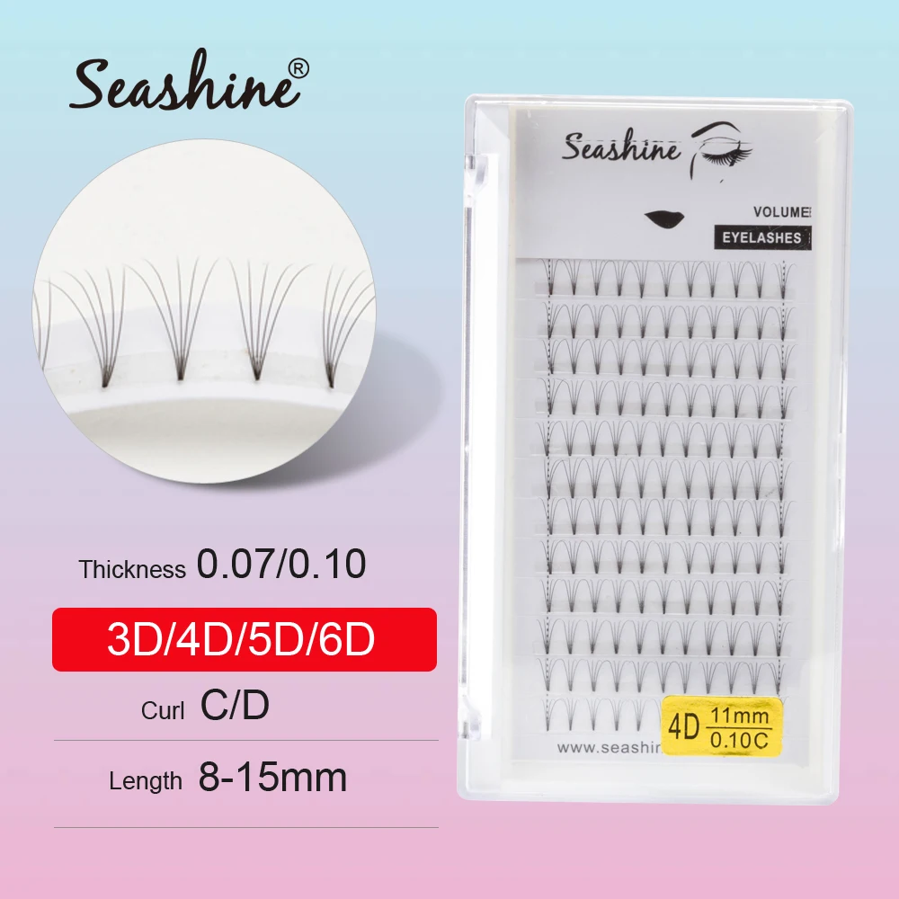 

Seashine Lashes Premade Russian Volume Fans 3d/4d/5d/6d Mink Eyelashes Short Stem Lash Pre made Eyelash Extensions