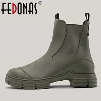fedonas ins hot brand 2022 women high heels ankle boots waterproof autumn winter motorcycle boots platforms party shoes woman