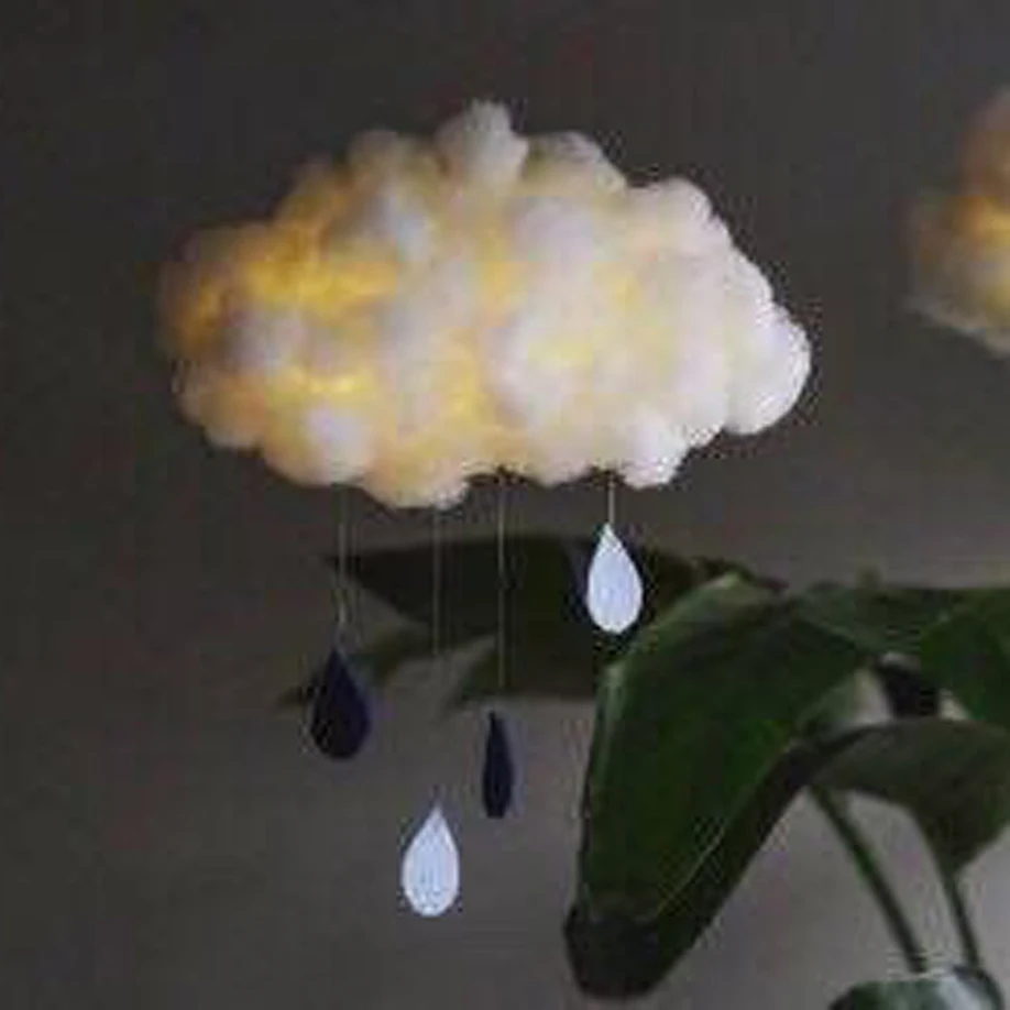 Милый хлопковый светильник ручной работы сделай сам в форме облаков подвесной