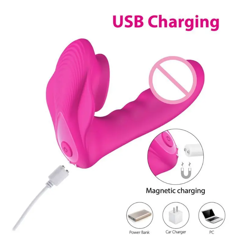 G-Spot Dildo 7 Frequency Wearable Butterfly Licking Vibrator G-spot USB Rechargeable Wireless Clitoris Stimulation Massager | Красота и