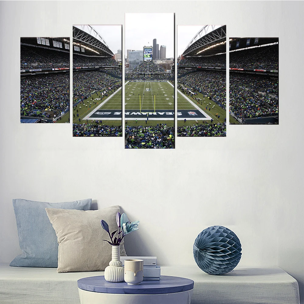 

HD Printed 5 Piece Wall Canvas Art Football Game Canvas Painting Wall Art Pictures for Living Room Decor