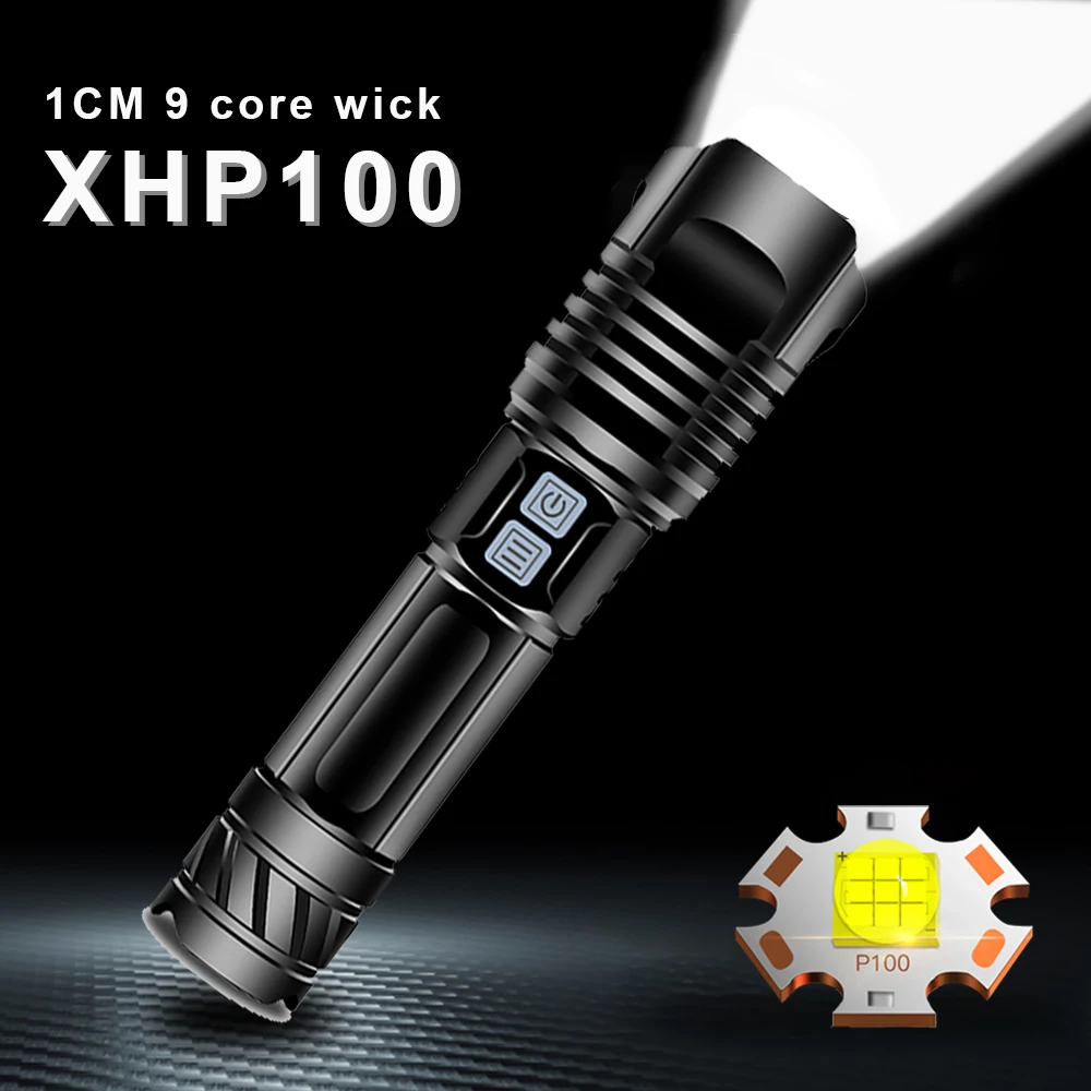 XHP100 светодиодная вспышка светильник фонарь 9 ти жильная Мощный тактический
