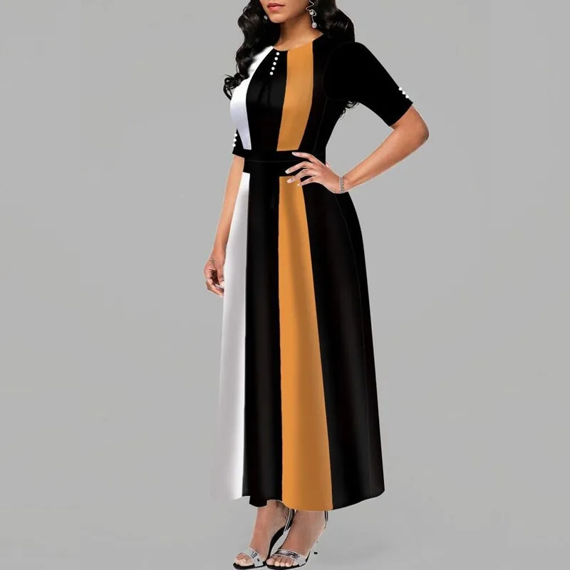 Женское Повседневное платье в стиле пэчворк Элегантное Длинное пляжное бальное