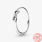 Кольцо ручной работы 925 пробы Серебряное бесконечное любовное кольцо с узлом кольцо для момента кольцо для пары изысканный подарок для женщин