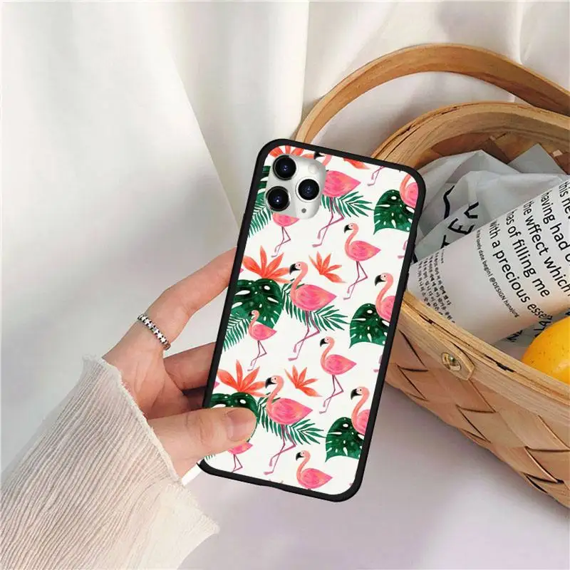 

Flamingo Pink animal Phone Case for iPhone 11 12 pro MINI XS MAX 8 7 6 6S Plus X 5S SE 2020 XR