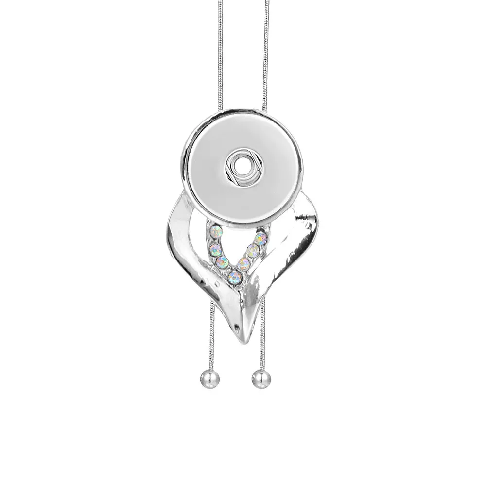 Металлическое регулируемое ожерелье 70 см Красивая круглая пуговица подходит