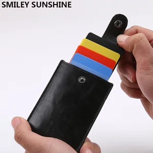 Card Holder Slim Pull Out Wallets Men Women Thin Mini Wallet Money Bag Purse Black Trifold Minimalistic Leather Wallet Vallet