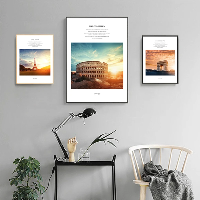 Римский Колизей Триумфальная арка Картина на холсте печатные плакаты картина
