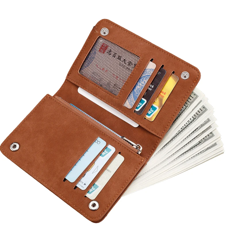 Модные мужские короткие кошельки из искусственной кожи кошелек на застежке для