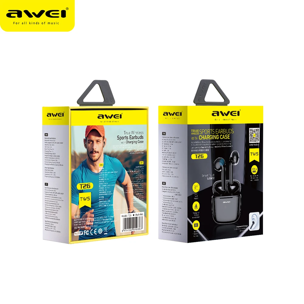 TWS-Наушники Awei T26 с поддержкой Bluetooth 5 0 и сенсорным управлением | Электроника