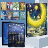 tablet case for huawei mediapad t3 10 9 6 drop resistance oil painting pattern durable plastic hard shell free stylus