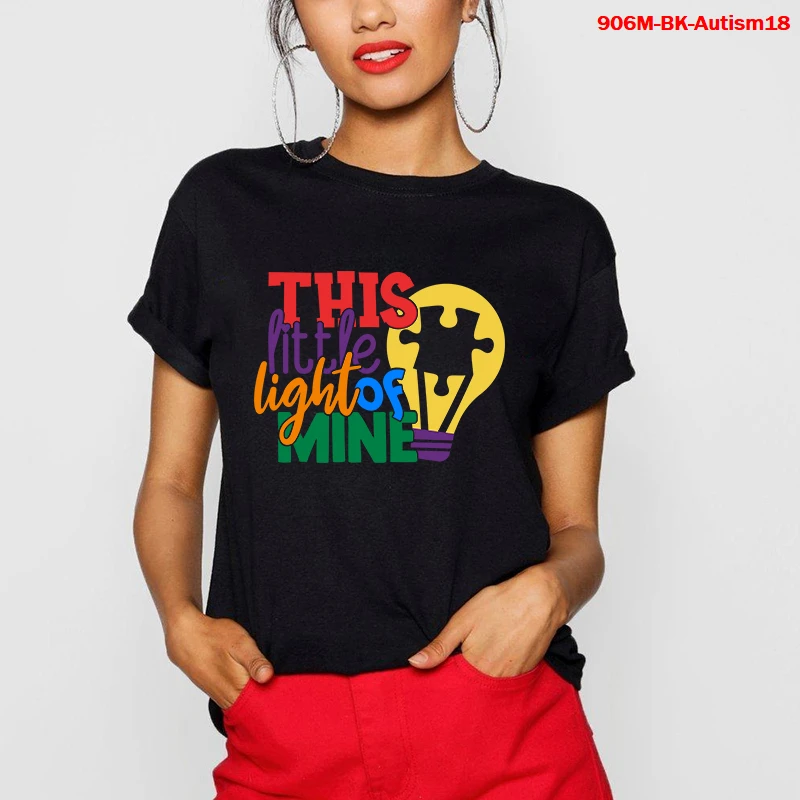 

New Women Fashion Autism Seeing The World Differently Shirt Autism T-Shirt Autism Mom Shirts Summer cotton casual tee slogan top