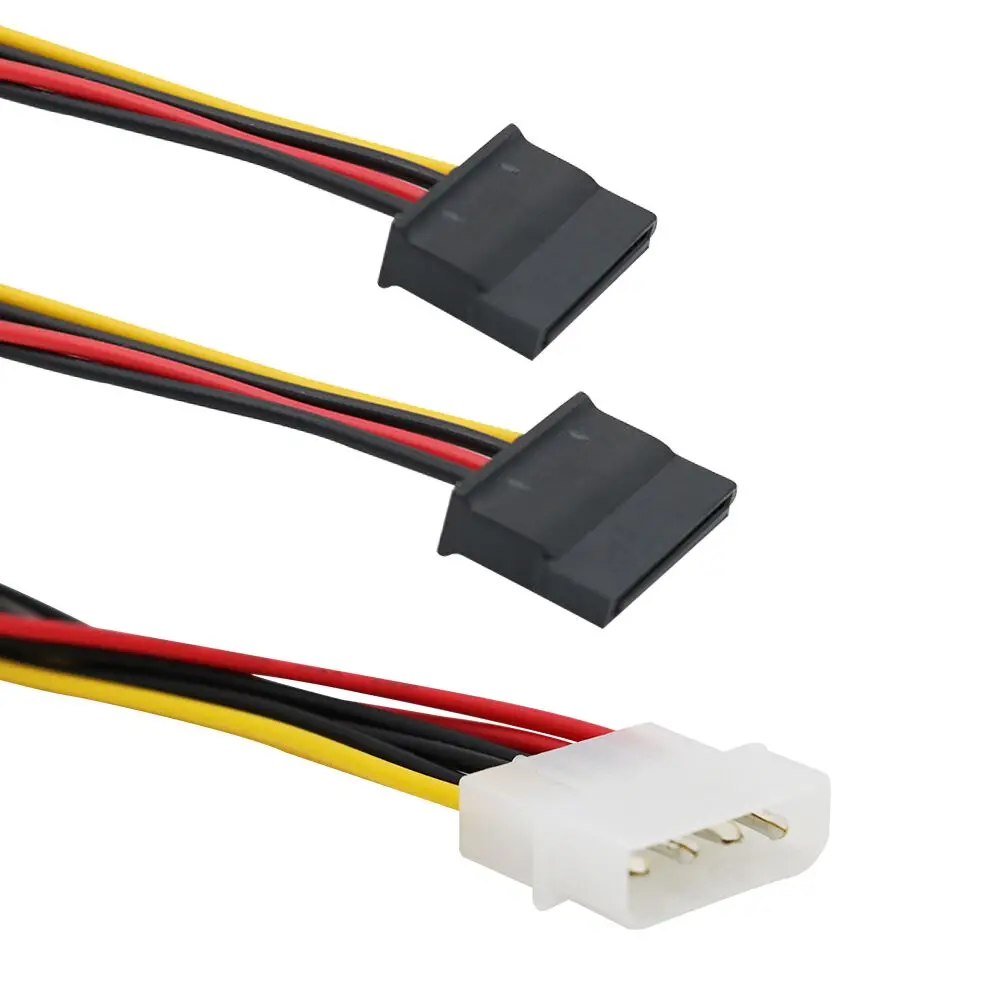 5pcs 4 Pin Molex To 2×15 SATA Power Y-Cable Adapter For IDE 8 Inches | Компьютеры и офис