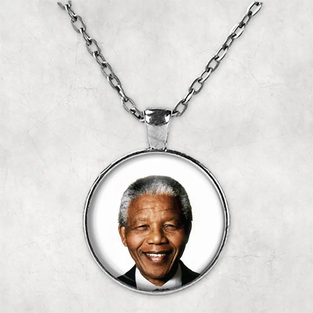 Nelson Mandela Personalised Photo Necklace Picture Jewelry necklaces pendants Circle Locket Memorial Gift | Украшения и