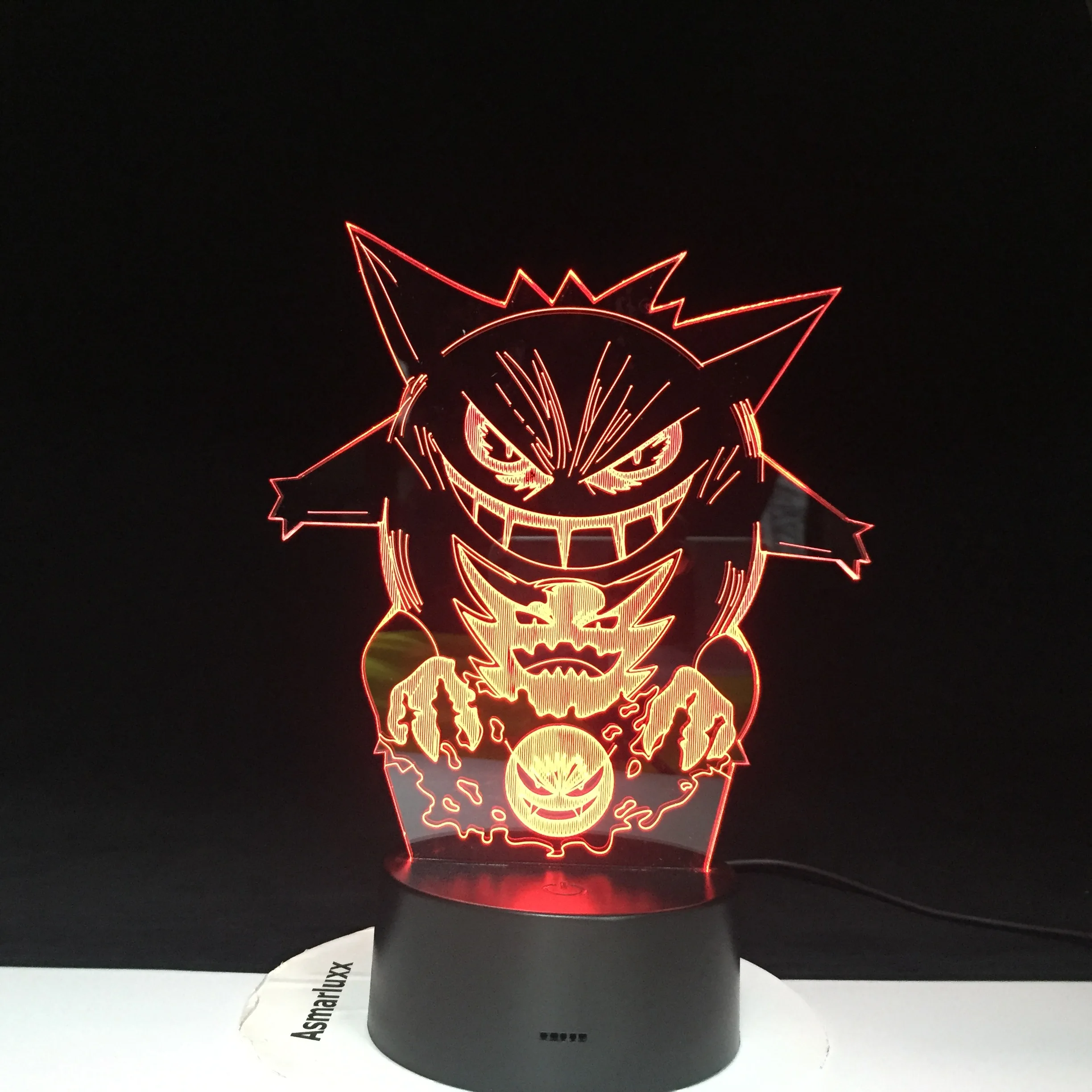 Новый Покемон генгар 3D лампы холодный Красочный светодиодный ночной Светильник