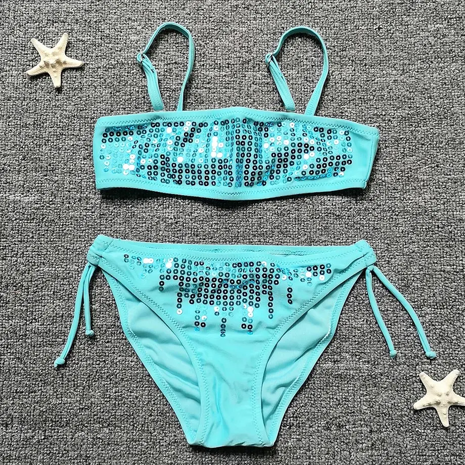 От 2 до 12 лет детский купальник для маленьких девочек комплект бикини с